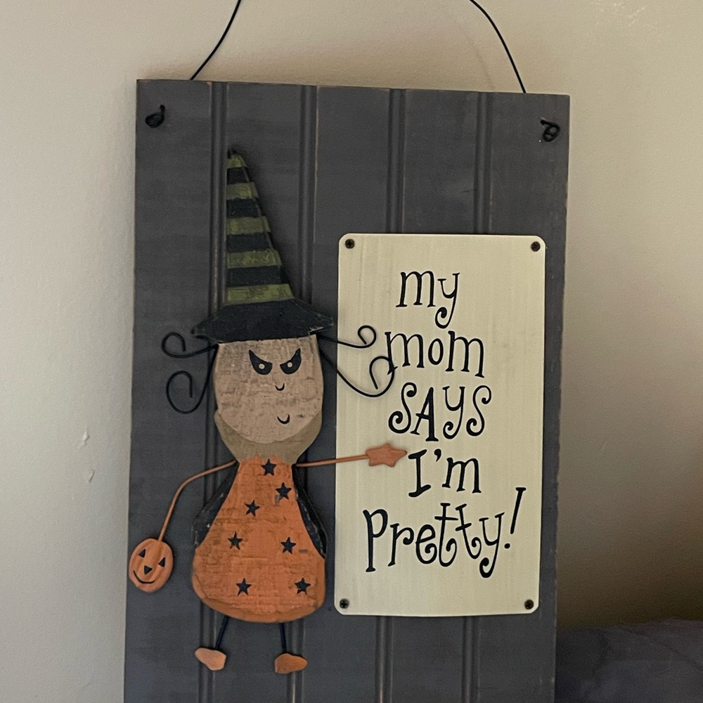 Halloween Witch Wall Decor - Black and Orange